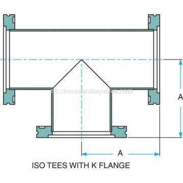 Tees ISO-K NW100 Acero inoxidable 304